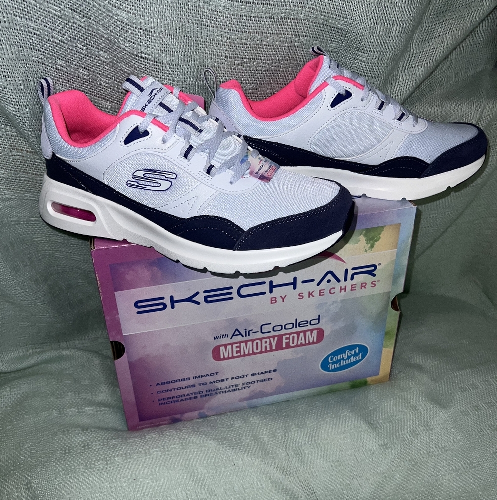 Skechers Women's Air-Cooled Sneakers - Navy and Pink